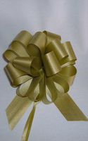 IGC 50 Pull String Bows - Gift Wrap Packaging - 5" 20 Loops - 1 1/4" - Old Gold - Wholesale Lot - Holiday Present Packaging