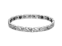 FCZDQ Sleek Magnetic Therapy Health Bracelet Stainless Steel Cuff Wristband Bangle Bracelet