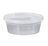 SafePro 8HD, 8 Oz Clear Plastic Soup/Food Containers with Lids, Microwavable Translucent, Plastic Deli Containers with Lids, Case of 100