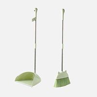 Broom and Dustpan With Long Handle Telescopic Up Stainless Steel Soft Brush Broom Set Extra Long Handle Non-Slip Handle Windproof Broom And Dustpan Used For Room Schools Garden