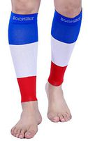 Doc Miller Calf Compression Sleeve 15-20 mmHg Firm Support Graduated for Sports Running Recovery Shin Splints Varicose Veins (2 Pair RedWhtBlu S)