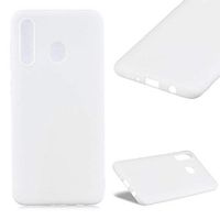 Soft TPU Silicone Case for Samsung Galaxy M30,Cistor Solid Color Ultra Thin Shockproof Back Cover Flexible Rubber Protective Case for Samsung Galaxy M30,White