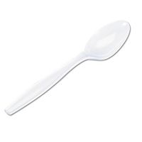 Dixie TH217 Heavywt Plastic Teaspoons, Bulk, 6" L, 1000/CT, White