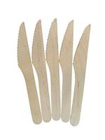 KingSeal FSC Certified Disposable Wood Cutlery Knife, Biodegradable and Earth Friendly, 6.5 Inch Length, Bulk Pack - 10 Packs of 100 pcs (1000 pcs total)