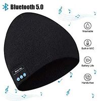 Bluetooth Beanie, Music Hat with HD Stereo Speakers Built-in Microphone, Mens Gifts, Christmas Electronic Gifts for Men/Women (Black 2)