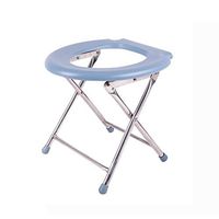 LBSX Foldable Shower/Bath Stools Stainless Steel Commode Chair Shower Seat Stool Folding Aisle Chair for Elderly/Disabled/Pregnant Women Anti-Slip Mats Shower Chair Heavy Duty Max. 150kg