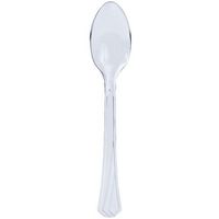 Hanna K. Signature Collection 51 Count Heavyweight Plastic Teaspoon, Clear