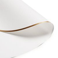 Coolbloom 10 Sheets Diameter 56.5cm Waltz Series Art Paper Flower Wrapping Paper and Flower Packing Paper for Birthday Decoration Bridal Wedding Event and Party Supplies (Princess White_Binding Gold)