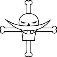 ONE PIECE ANIME WHITE BEARD OUTLINE LOGO VINYL STICKERS SYMBOL 5.5" DECORATIVE DIE CUT DECAL FOR CARS TABLETS LAPTOPS SKATEBOARD - BLACK