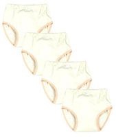 TotMart Organic Cotton Toddler Girls Underwear Undies Underpants Briefs, Beige, 4 prs (5 Years)