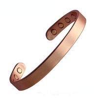 Linran Pure Copper Plain Magnetic Heavyweight Cuff Bracelet for Men 6 Magnets 3 Recovery and Pain Relief Fashion Jewelry