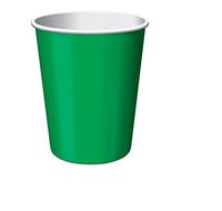 Club Pack of 192 Emerald Green Disposable Paper Hot and Cold Drinking Party Cups 9oz.