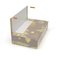 Cloaked Box - Easy Gift Wrapping Kit Includes Peel & Stick Wrapping Paper, Box, Tissues, Ribbon, and Card - Winter Gold, Medium (14 x 10 x 3 inches)