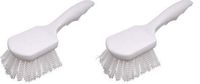 Carlisle 4054200 Sparta Plastic Handle Brush, Medium Stiff Nylon Bristles, 8" Length x 3" Width, 1-1/4" Bristle Trim (2-(Pack))