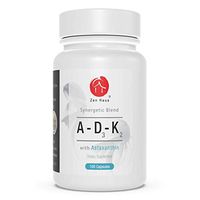 Zen Haus Vitamin ADK Supplement with Vitamins A, D3 and K2 (MK-7 Non-Soy) with Astaxanthin - for Vision, Strong Bones and Teeth, and Immune System Support - D3 Complex (ADK Vitamin) with Antioxidants