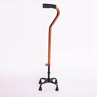 WW Elderly Walking Stick Bronze Curved Handle Adjustable People with Limited Mobility Four-Foot Crutches