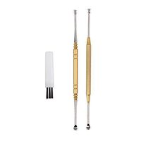 2 Pieces Earpicks Ear Wax Pick Stick Tool Curette Removal Remover Cleaner for Home Salon Office New - Golden