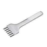 uxcell Leather Prong Punch,White Steel 5mm 6 Prong DIY Craft Handwork Tools Hole Chisel Graving Stitch Punch