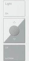 Lutron Pico Remote for Caseta Wireless Smart Dimmer and Plug-In Lamp Dimmer with Favorite Setting, PJ2-3BRL-GWH-L01, White/Gray
