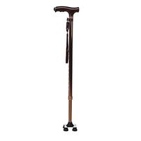 cane Adjustable Height Walking Stick with Non-Slip Four Foot Base for Men and Women Multifunction with LED Flashlight (73.5-95.5Cm) HOJZ,Brown