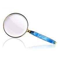 MEI Magnifier Magnifier/Handheld Magnifier 10X Reading Magnifier Applicable to Books Newspaper Maps Coins Jewelry Hobbies and Crafts Portable (Color : Blue Handle)