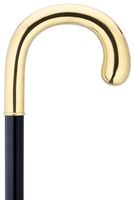 Men Crook Cane Bulb Nose 14K Gold Plate Ebony Shaft Formal Cane
