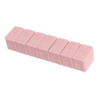 2 Pcs Plastic Daily Pill Organizer Weekly Pill Box Portable 7 Days Pill Dispenser for Vitamins Cod Liver Oil and Medication (Pink)