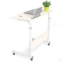 CBHLZ Large Size Mobile Side Table, Adjustable Height,Medical Bedside Table Hospital Food Tray Rolling Desk,for Bed Sofa Hospital Reading Eating Cart Tray