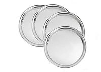 King International Stainless Steel Plates, stainless steel round quarter plate set of 4 pieces-18.5 cm, stainless steel dishes, dinner plates, camping plates set, stainless steel plates for kids