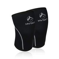 HVSKY Fitness Knee Sleeves for Weightlifting – 7mm Neoprene Compression for Cross Training, Powerlifting, Squat Support – Competition Grade Lifting Brace (1 Pair) (Carbon Grey - Upgraded, XX-Large)
