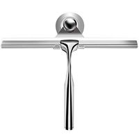 Ponsey Shower Window Squeegee, Stainless Steel Squeegee for Shower Doors Bathroom Kitchen Car Mirror Glass Cleaning Brush Wiper Scraper with Suction Hook