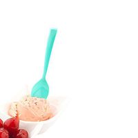 Petal Spoon, Petal Shaped Spoon, Tasting Spoon - Disposable - 4.5" - Teal - 100ct Box - Restaurantware