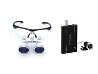 Us Stock Hot Sale New Surgical Binocular Loupes Optical Glass Loupe 3.5X420mm with Free LED Head Light Lamp (red)