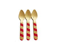 Perfect Stix Striped Spoon 110 36-Pink Printed Wooden Spoons with Pink Striped Pattern, 4.5" (Pack of 36)