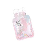 Taimot Cute Transparent Hot Water Bag, Water Injection PVC Hot Water Pouch, Warm Palace Cute Cartoon Home Hand Warmers for Pain Relief
