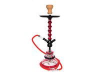 Zebra Smoke Empire 24" Hookah Single Hose Unit Modern Shisha with Combo Pack #1 (Red)
