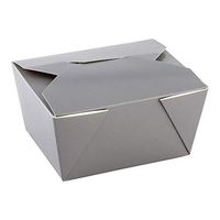 Bio Tek 30 oz Rectangle Gray Paper #1 Bio Box Take Out Container - 5" x 4" x 2 1/2" - 200 count box - Restaurantware
