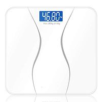 Bathroom Floor Body Scale Glass Smart Household Electronic Digital Weight Balance Bariatric LCD Display 180Kg/50G,White