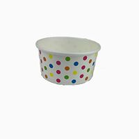 Worlds Paper Ice Cream Cups Polka Dot Paper Yogurt Cups 6OZ Rainbow 50 pack