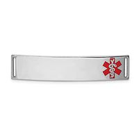 Solid .925 Sterling Silver Rhodium-plated Medical ID Plate 10 mm