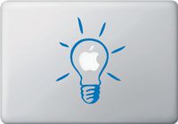 Lightbulb - Idea - D2 - Vinyl Macbook Laptop Decal Sticker (5"w x 6.25"h) (Color Variations Available) (Blue)