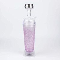 15'' Arab Hookahs Set with LED Light, 1 Hose Acrylic Hookah Combo Kit Set, Hookah Smoke Bowl, Shisha Smoking Party Set with 1 Pro Lounge Hoses, 5 Color Optional,Purple