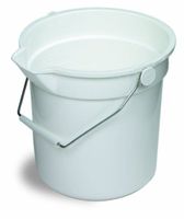 Continental 8114WH, Huskee White Bucket with Steel Handle and Pour Spout, 14qt Capacity, 12-3/16" Diameter x 11-1/4" Height (Case of 6)