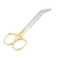 LAJA IMPORTS Dental Collar and Crown Wire Cutting Scissors 4.75" Angular C+C with Wire Cutter CARB-N-SERT Blades ONE Serrated