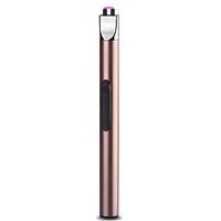 Long Arc Pulsed USB Lighter BBQ Candle Flameless Windproof Electric Lighters Rechargeable Electronic Cigarette Lighter Kitchen Gadget,Gold