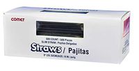 Comet Black Asst 8” 500 Slim Straws – Pack of 2 (1000 Total)