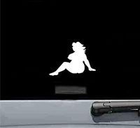 JS Artworks Fat Girl Woman Vinyl Decal Sticker (White)