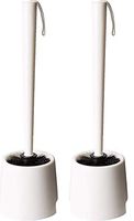 Klickpick Home Toilet Bowl Cleaner Brush with Toilet Holder Caddy (White, Pack of 2)