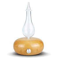 TOMNEW Essential Oil Diffuser, Nebulizing Diffuser,Wood and Glass Aromatherapy Diffuser, 7 Color Changing LED lights – No Heat, No Water, No Plastic