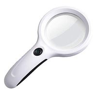 Large Lens Handheld Magnifier LED with Light 100MM HD 10 Times 20 Times Old Reading Portable Expansion Mirror LIXFDJ Vision Assisted Magnification